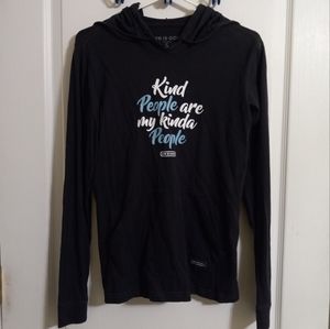 Life Is Good Women's Hoodie Sz Small Long Sleeve Hooded Crusher Black